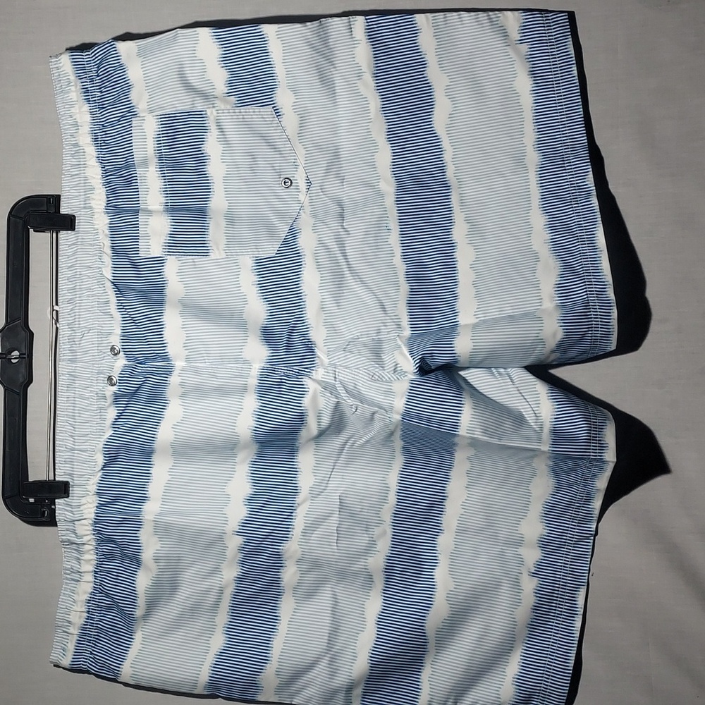NEW Lands End Striped Drawstring Lined Mens Swim Trunks Size 4XLT - Picture 2 of 5